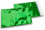 Värilliset metallinhohtoiset foliokuoret, holografinen, vihreä – 162 x 229 mm | Kirjekuorimaa.fi