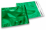 Värilliset metallinhohtoiset foliokuoret, vihreä – 165 x 165 mm | Kirjekuorimaa.fi