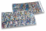 Värilliset metallinhohtoiset foliokuoret, holografinen, hopea – 114 x 229 mm | Kirjekuorimaa.fi