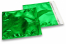 Värilliset metallinhohtoiset foliokuoret, holografinen, vihreä – 220 x 220 mm | Kirjekuorimaa.fi