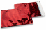 Värilliset metallinhohtoiset foliokuoret, holografinen, punainen – 162 x 229 mm | Kirjekuorimaa.fi