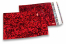 Värilliset metallinhohtoiset foliokuoret, holografinen, punainen – 114 x 162 mm | Kirjekuorimaa.fi