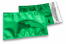 Värilliset metallinhohtoiset foliokuoret, vihreä – 114 x 162 mm | Kirjekuorimaa.fi