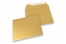 Värilliset paperikirjekuoret, kulta metallinhohtoinen – 160 x 160 mm   | Kirjekuorimaa.fi