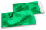 Värilliset metallinhohtoiset foliokuoret, vihreä – 114 x 229 mm | Kirjekuorimaa.fi
