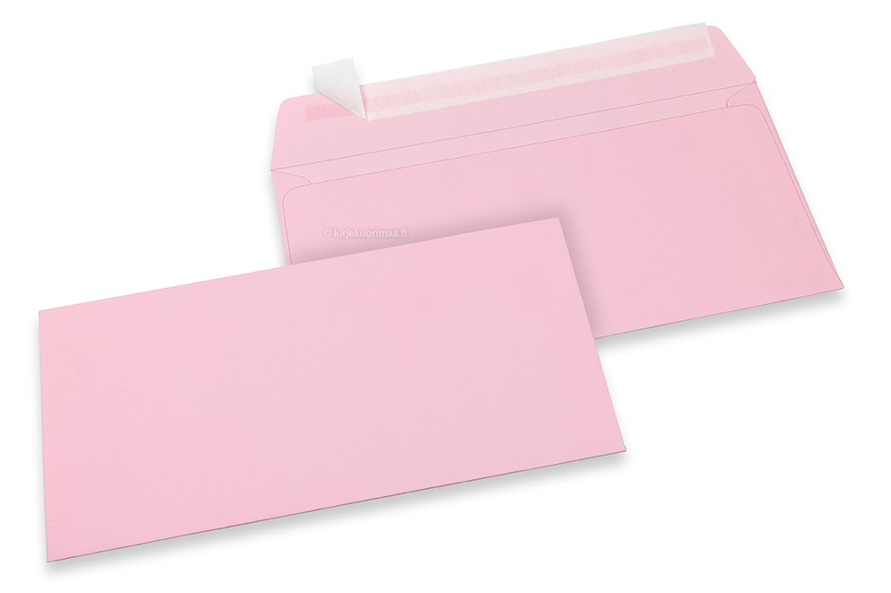 Värilliset paperikirjekuoret, vaaleanpunainen - 110 x 220 mm