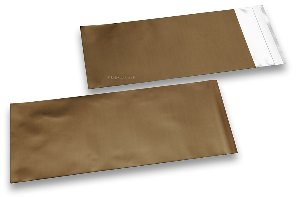 Pronssinväriset mattametalliset foliokirjekuoret - 110 x 220 mm