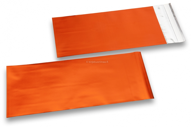 Oranssit mattametalliset foliokirjekuoret - 110 x 220 mm