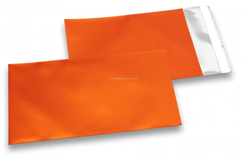Oranssit mattametalliset foliokirjekuoret - 114 x 162 mm