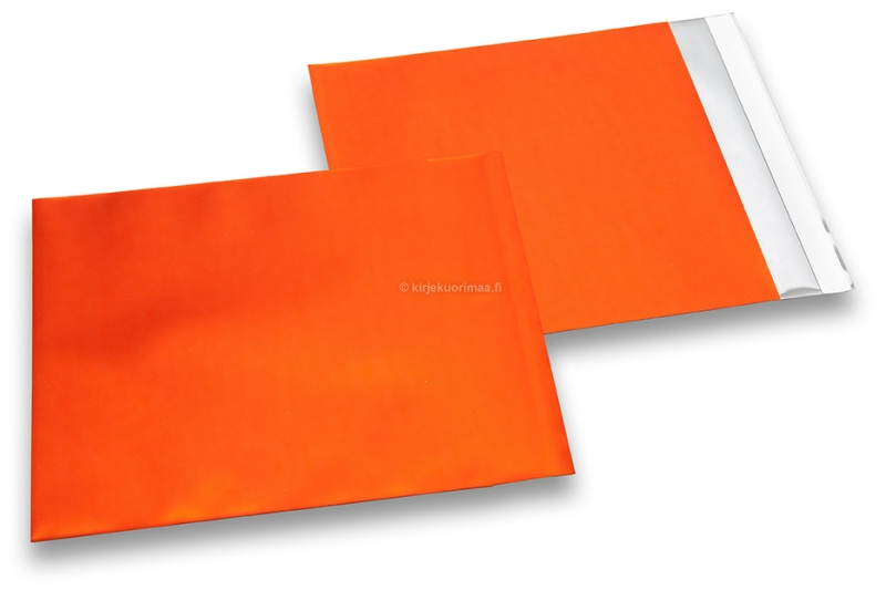 Oranssit mattametalliset foliokirjekuoret - 165 x 165 mm