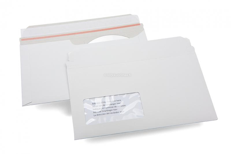 Kartonkikuoret multimediataskulla - CD/DVD-kirjekuori ikkunalla