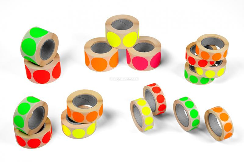 Pyöreät värilliset merkintätarrat 