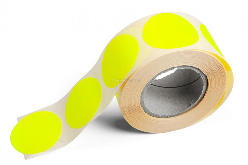 Pyöreät värilliset merkintätarrat - Keltainen