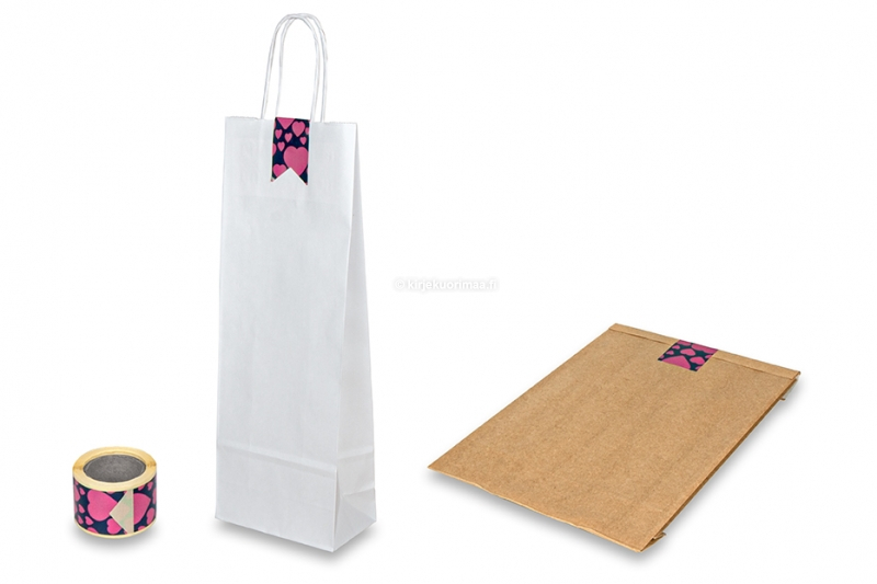 Pitkät kirjeensulkijat painatuksella - sydämet