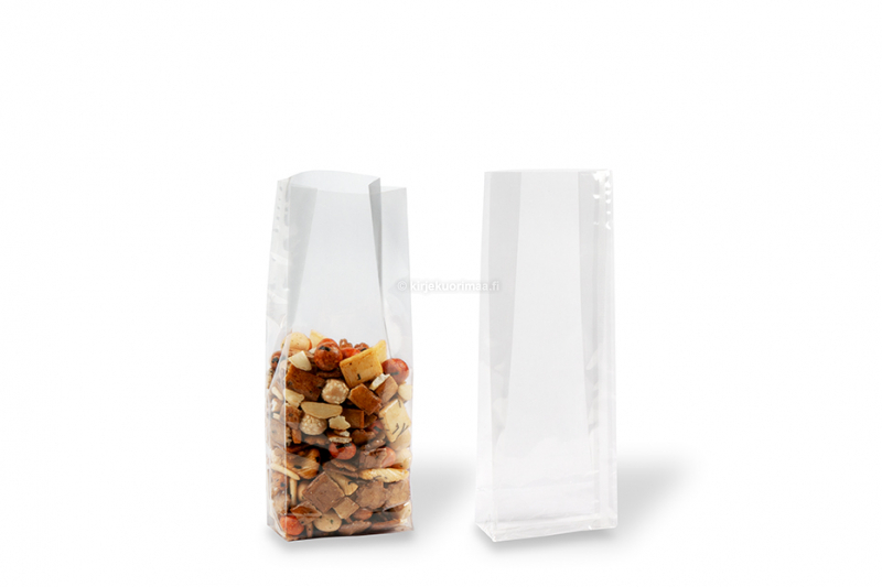 Läpinäkyvät tasapohjapussit - 75 x 210 x 50 mm, 500 ml