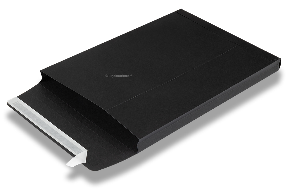Värilliset sivulevikekuoret V-pohjalla - musta, 229 x 324 x 25 mm