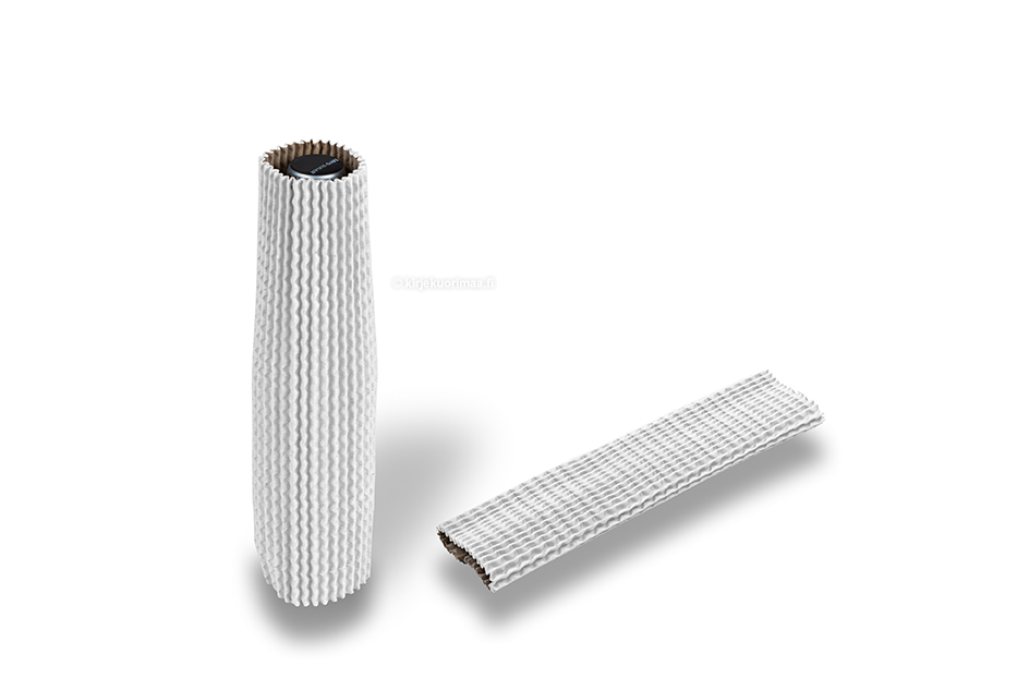 Pahvinen pullonsuojus kirkas valkoinen - 23 cm korkea: 3,5-5,5 cm:n halkaisijalle