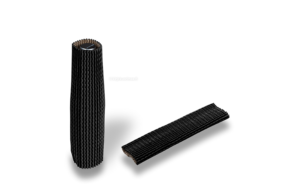 Pahvinen pullonsuojus musta - 23 cm korkea: 3,5-5,5 cm:n halkaisijalle