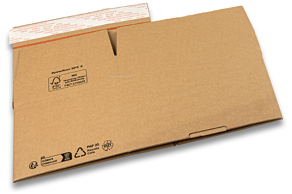 Pahvilaatikko pikapohjalla - ruskea, 213 x 153 x 109 mm - SPX3