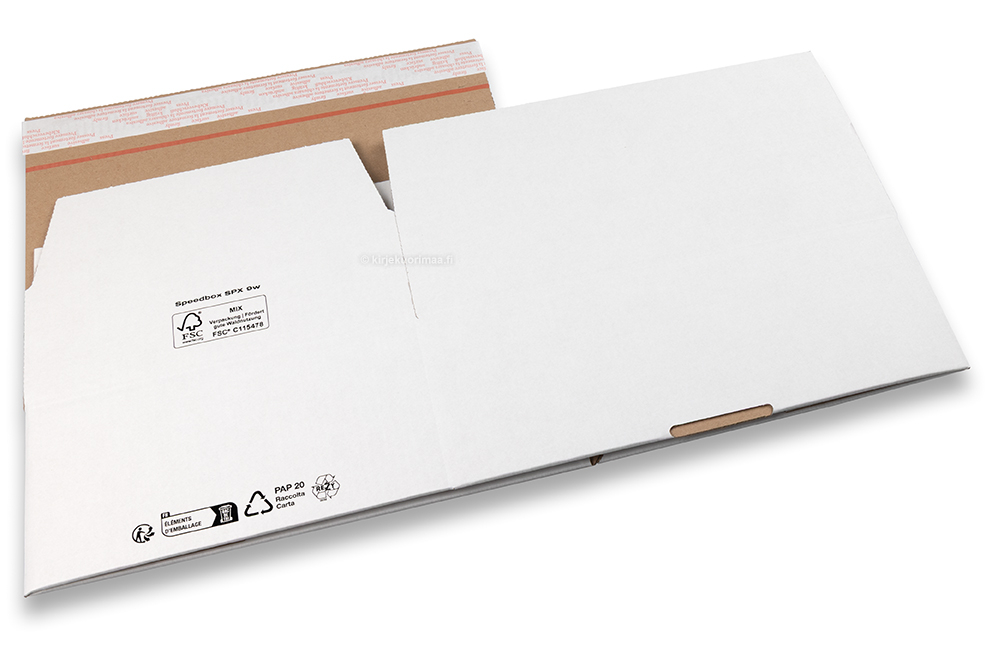 Pahvilaatikko pikapohjalla - valkoinen, 310 x 230 x 110 mm - SPX9