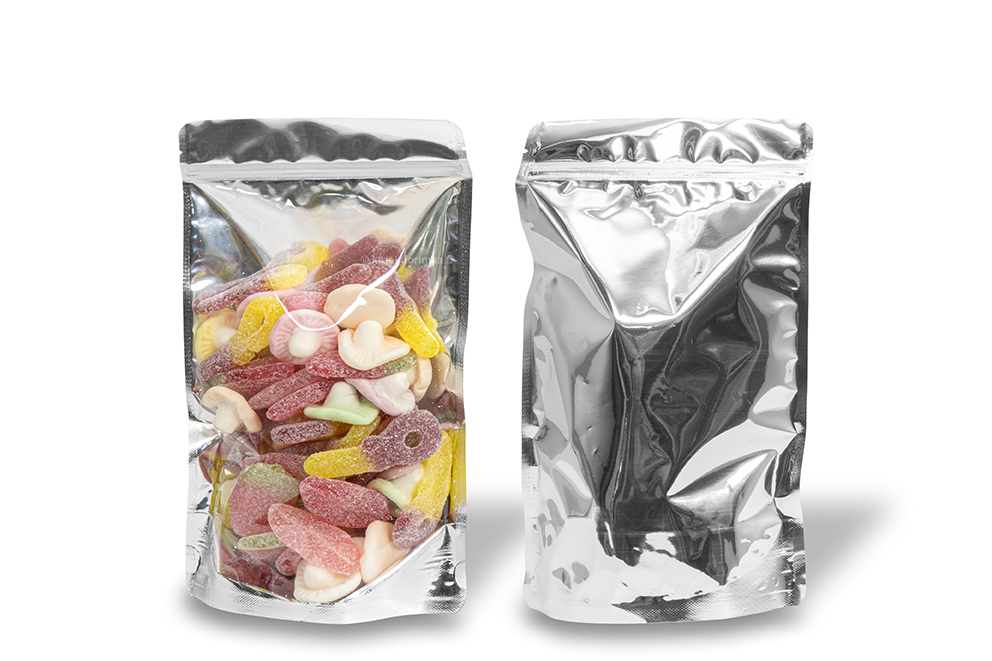 Pystypussit metallinen läpinäkyvä - hopea, metallinhohtoinen, 160 x 270 x 80 mm - 750 ml