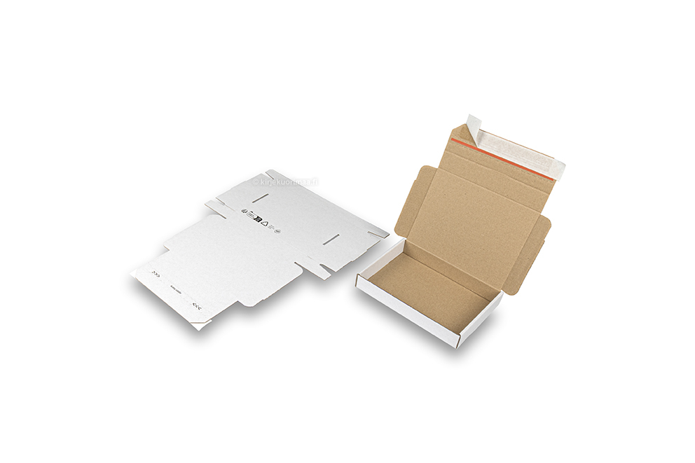 Koottavat postituslaatikot tarrasuljennalla - 160 x 120 x 25 mm (A6), valkoinen